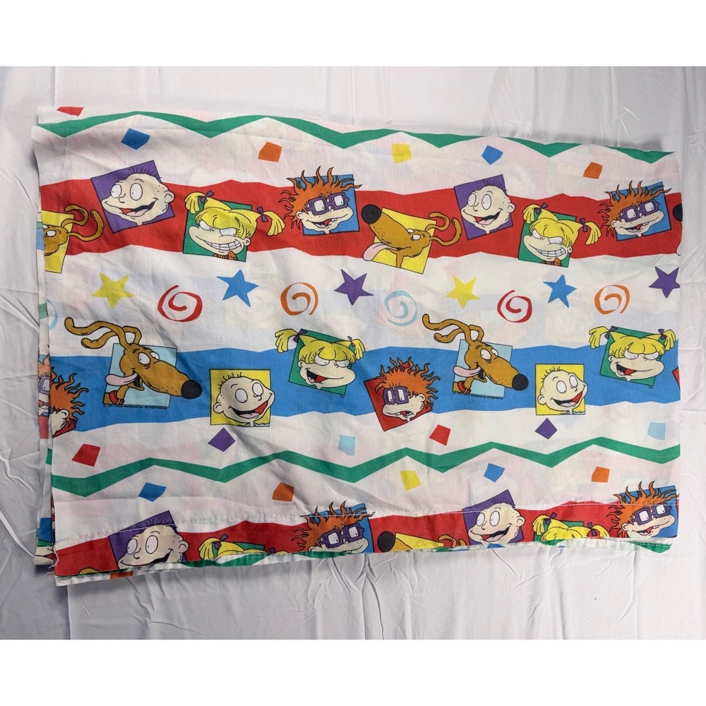 Vintage Nickelodeon Rugrats Flat Twin Bed Sheet SPRINGS 1997